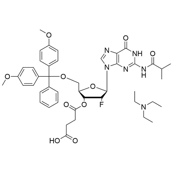 N2-iBu-DMT-2'-F-dG-3'-succinate, TEA salt