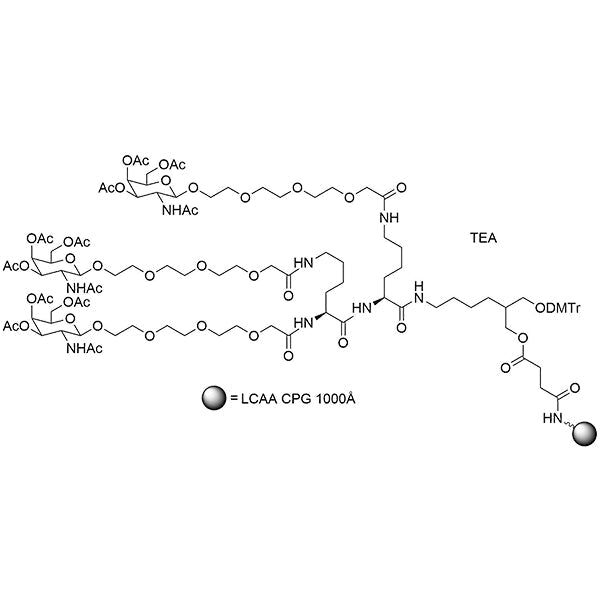 GalNAc Cluster Amide C7 Linker DMT Succinate LCAA CPG 1000Å