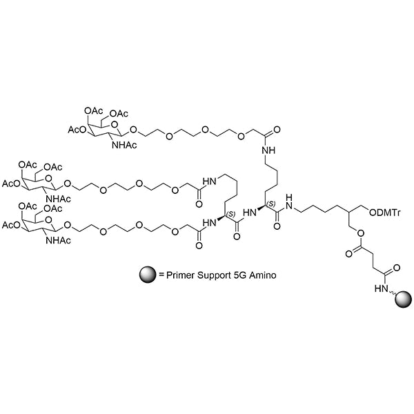 GalNAc Cluster Amide C7 Linker DMT Succinate Macroporous Aminomethyl Resin