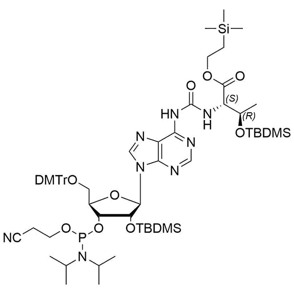 5'-O-DMTr-2'-O-TBDMS-A(carbamoyl-O-TBDMS-L-threonine 2-trimethylsilylethyl ester)-3'-CE-Phosphoramidite