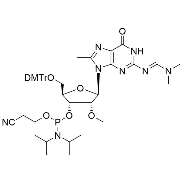5'-O-DMTr-2'-O-Me-8-Me-G(dmf)-3'-CE Phosphoramidite