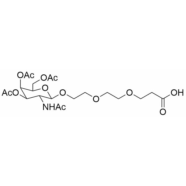 Chemical structure diagram of Peracetylated GalNAc PEG linker propanoic acid