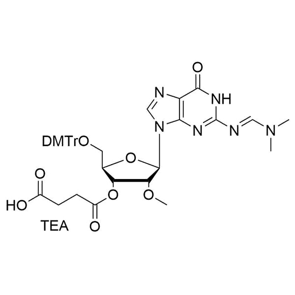 5'-O-DMT-2'-OMe-G(dmf)-3'-O-succinate, TEA salt