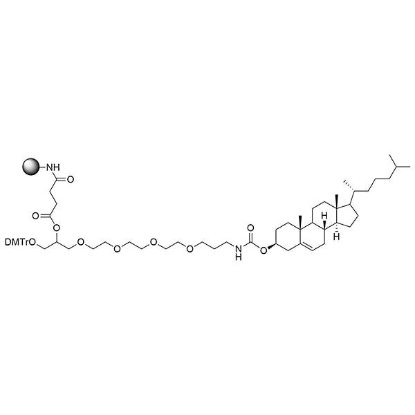 1-O-DMTr-Glyceryl-TEG-[1-propyl-3N-carbamoylcholestery] succinate LCAA CPG 1000Å (Loading: 25~40 μmol/g)