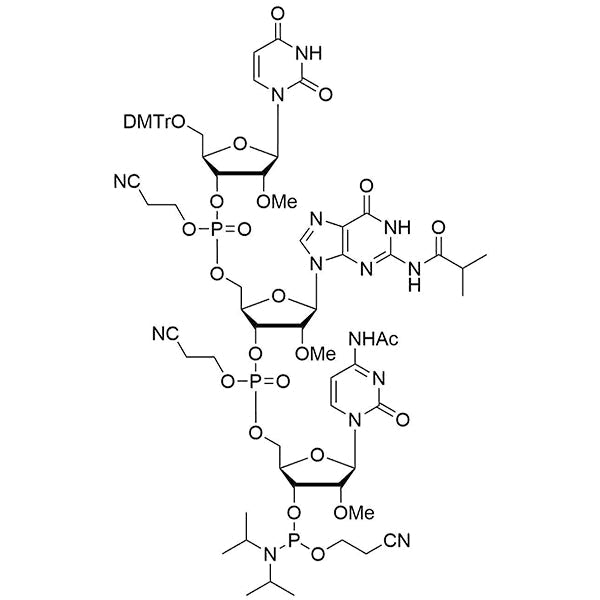 [5'-O-DMTr-2'-OMe-U](pCyEt)[2'-O-Me-G(iBu)](pCyEt)[2'-OMe-C(Ac)-3'-CE-Phosphoramidite]