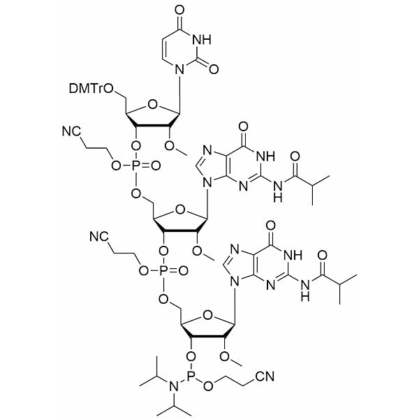 [5'-O-DMTr-2'-OMe-U](pCyEt)[2'-OMe-G(iBu)](pCyEt)[2'-OMe-G(iBu)-3'-CE-Phosphoramidite]