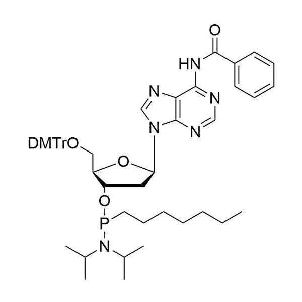 5'-O-DMTr-2'-dA(Bz)-3'-O-[(N, N-diisopropyl)-P-heptyl]phosphonamidite