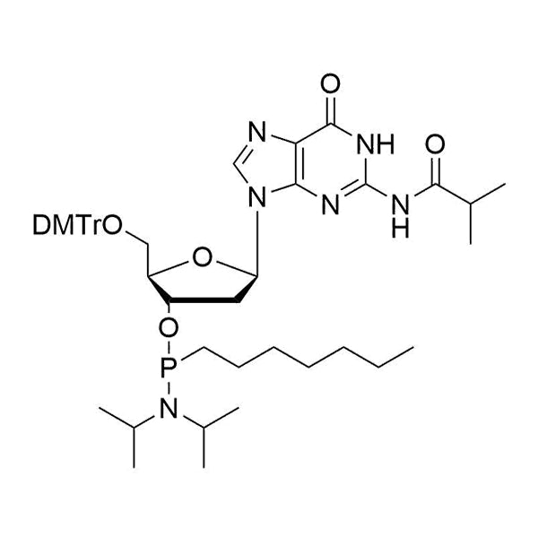 5'-O-DMTr-2'-dG(iBu)-3'-O-[(N, N-diisopropyl)-P-heptyl]phosphonamidite