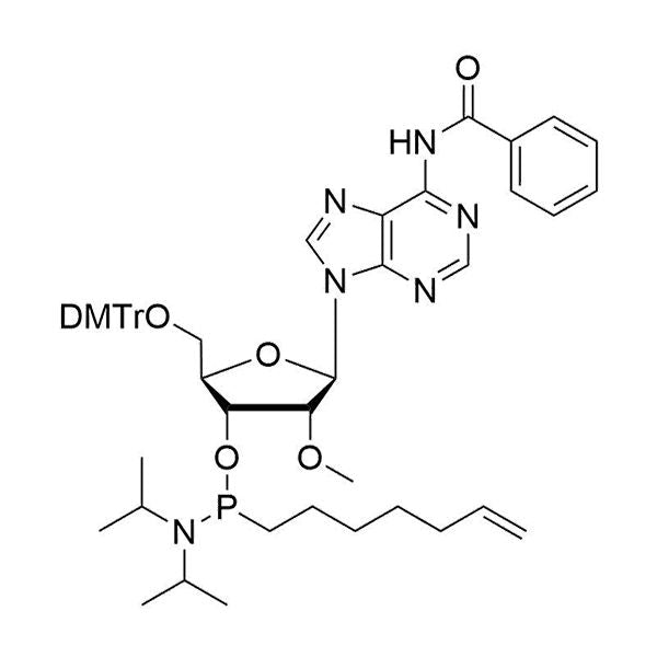 5'-ODMTr-2'-OMe-A(Bz)-3'-(6-heptenyl-N, N-diisopropyl)phosphoramidite