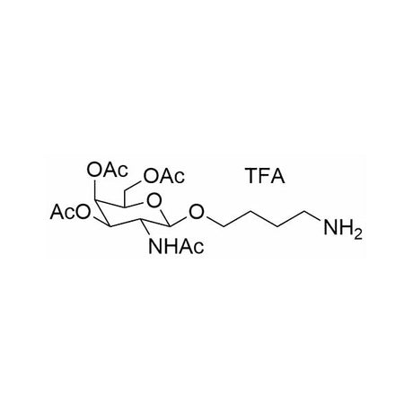 Chemical structure diagram of a Galnac Linker | Peracetylated GalNAc Butylamine_TFA salt